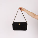 Chanel 2002 Suede Chocolate Bar Camera Bag 24K GP - FashioNica
