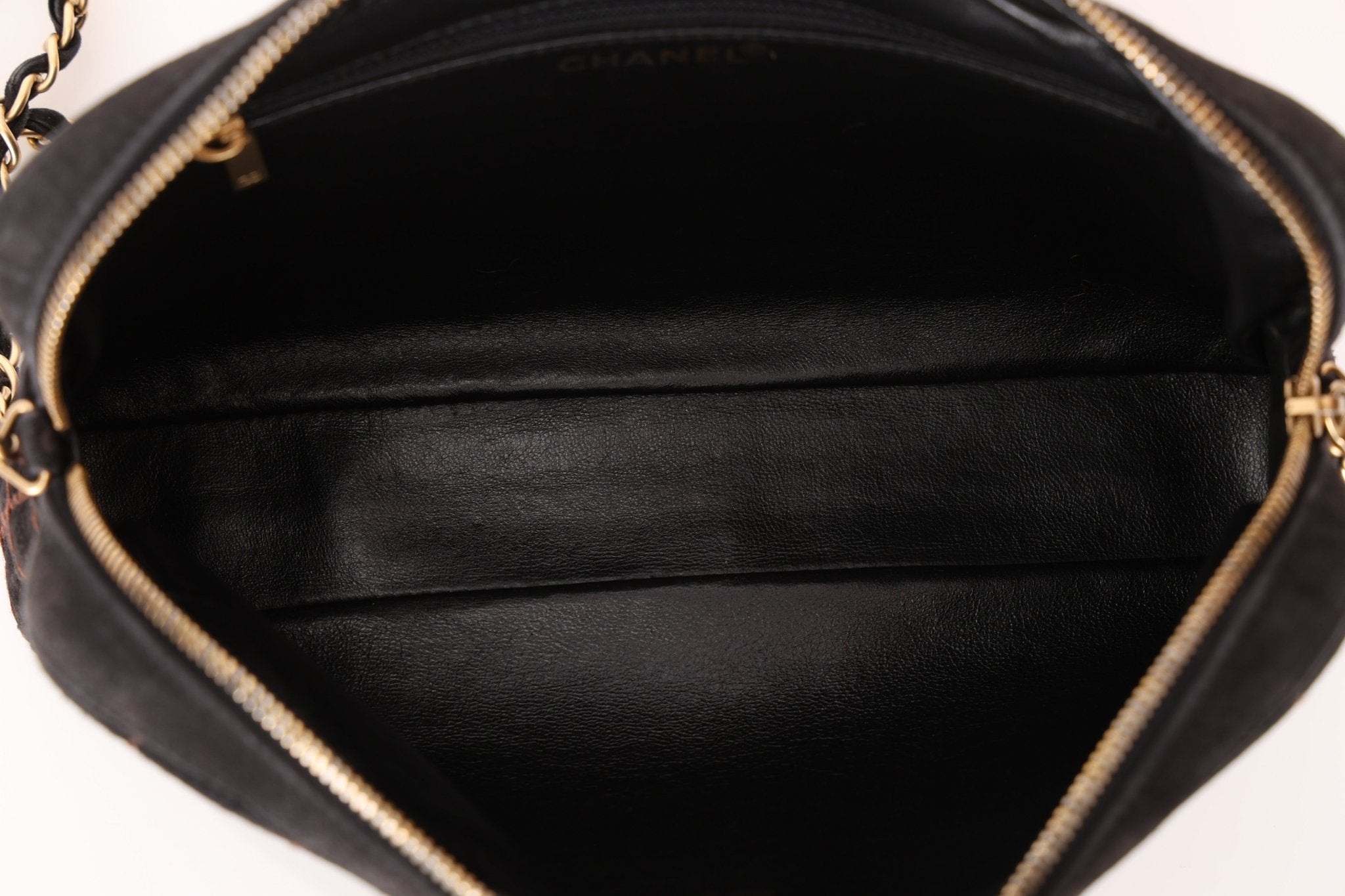 Chanel 2002 Suede Chocolate Bar Camera Bag 24K GP - FashioNica