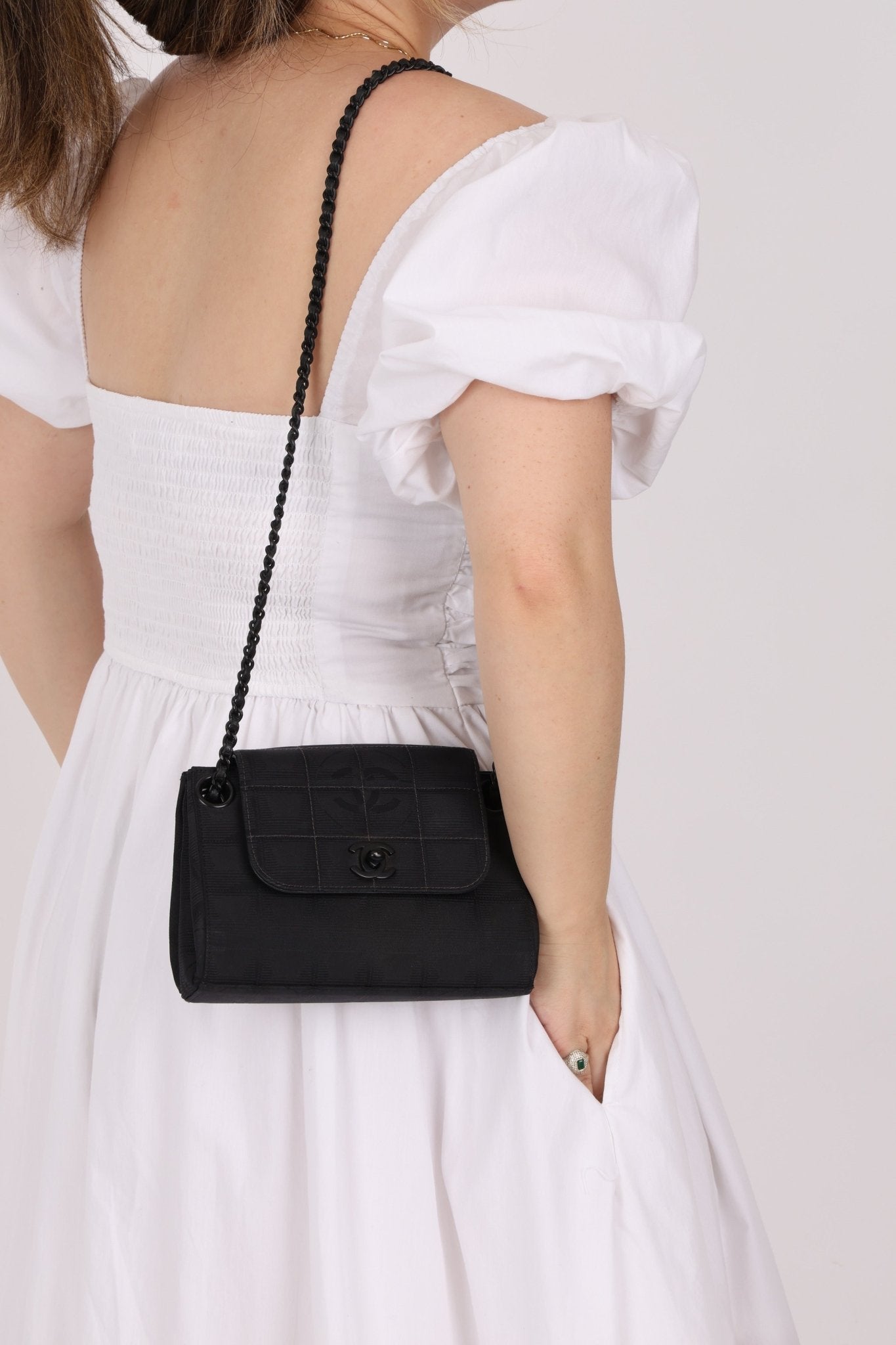 Chanel 2002 Travel Ligne So Black Tunlock Mini Flap - FashioNica