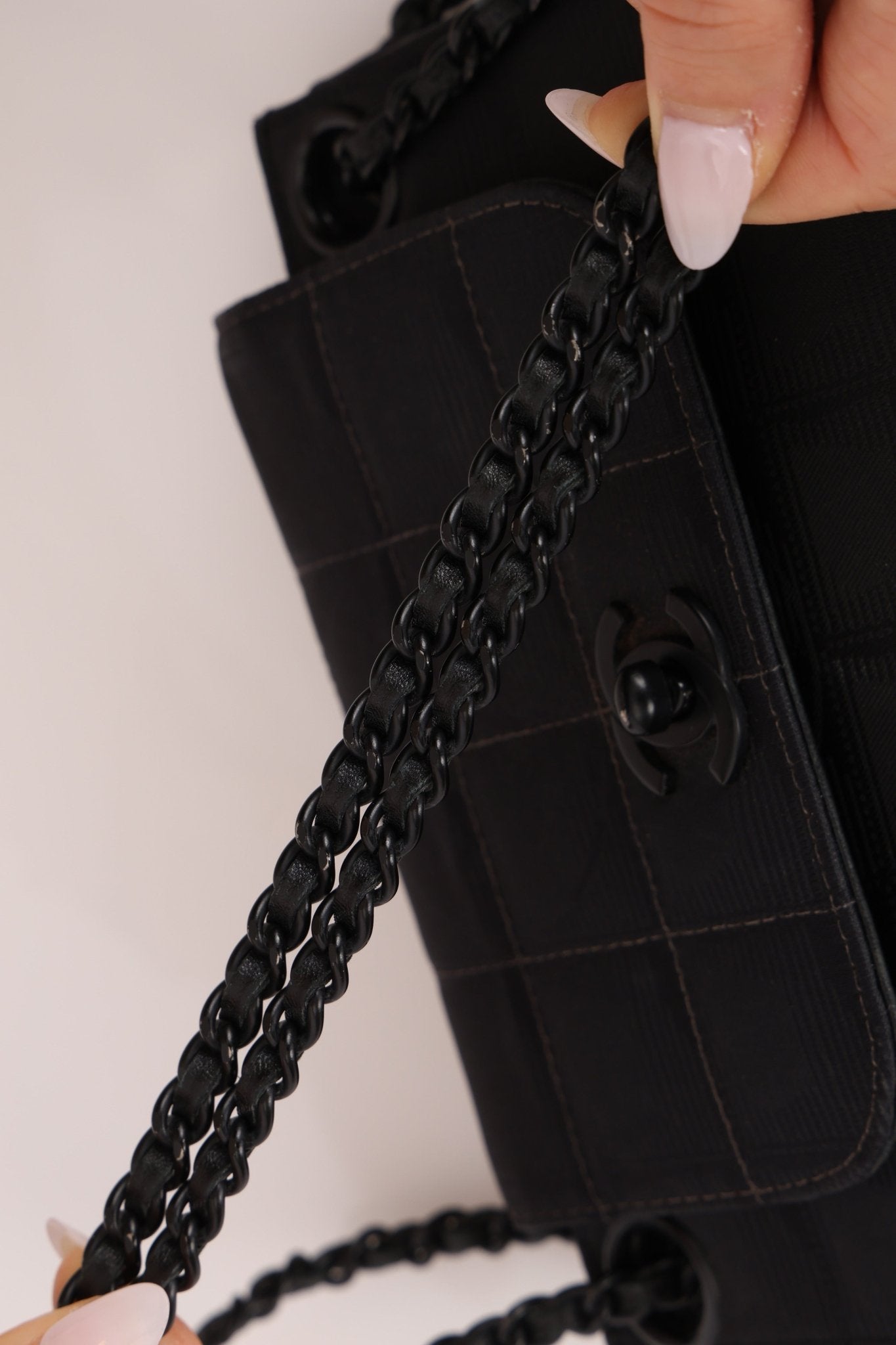 Chanel 2002 Travel Ligne So Black Tunlock Mini Flap - FashioNica