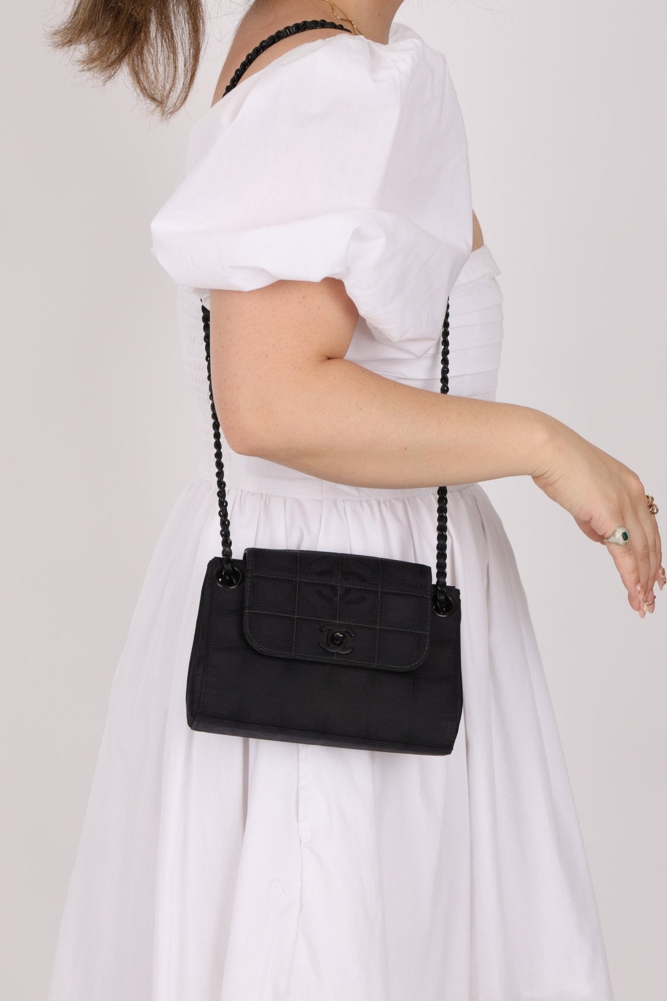 Chanel 2002 Travel Ligne So Black Tunlock Mini Flap - FashioNica