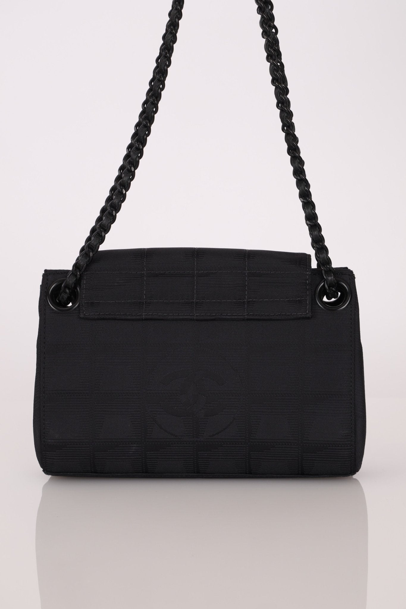 Chanel 2002 Travel Ligne So Black Tunlock Mini Flap - FashioNica