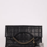 Chanel 2003 Lambskin Chocolate Bar Quilted Foldover Clutch 24k GP - FashioNica