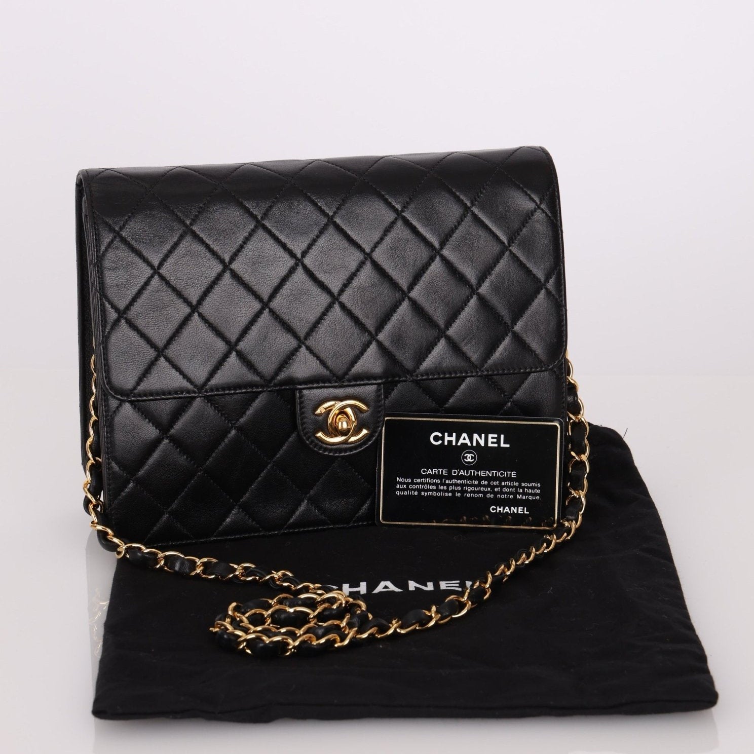 Chanel 2003 Lambskin Turnlock Square Single Half Flap - FashioNica