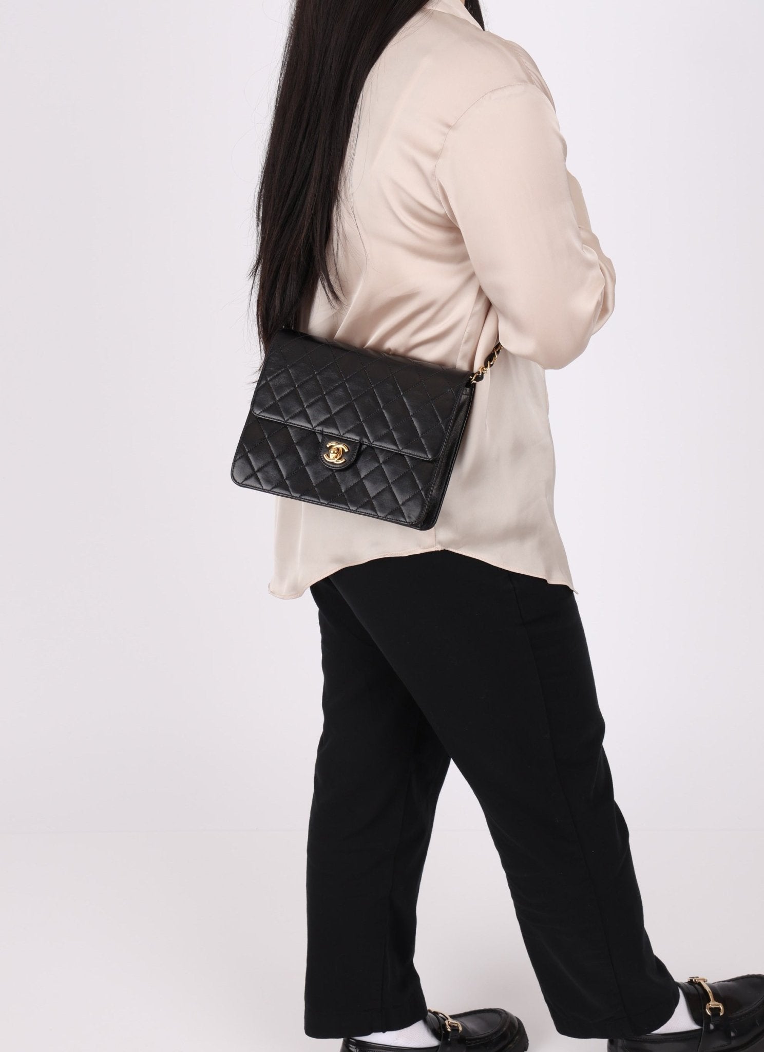 Chanel 2003 Lambskin Turnlock Square Single Half Flap - FashioNica