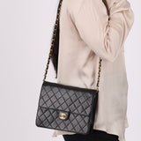 Chanel 2003 Lambskin Turnlock Square Single Half Flap - FashioNica