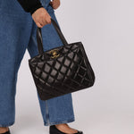Chanel 2003 Lambskin XL Logo Tote 24K GP - FashioNica