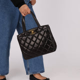 Chanel 2003 Lambskin XL Logo Tote 24K GP - FashioNica