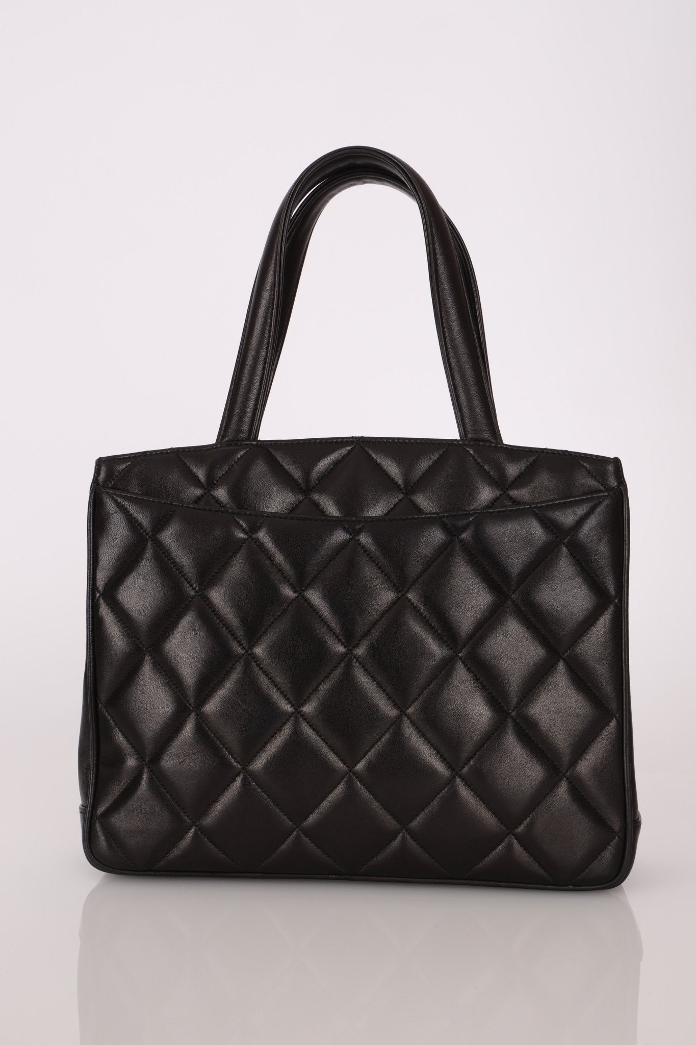 Chanel 2003 Lambskin XL Logo Tote 24K GP - FashioNica