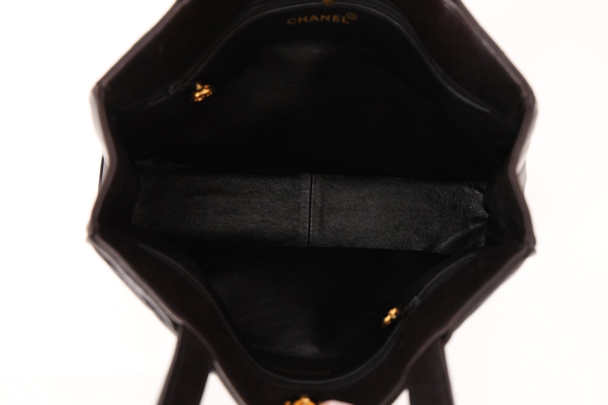 Chanel 2003 Lambskin XL Logo Tote 24K GP - FashioNica