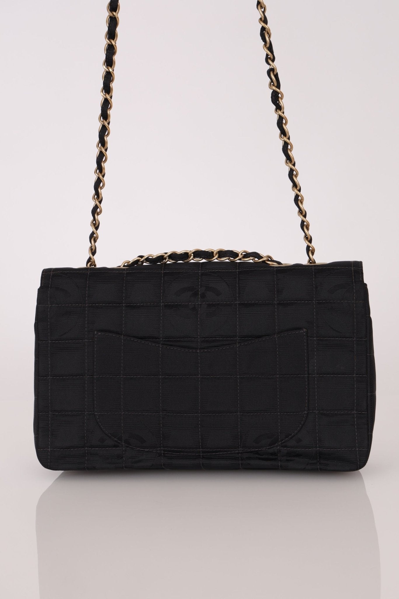 Chanel 2003 Nylon Chocolate Bar Medium Single Flap GHW - FashioNica