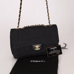 Chanel 2003 Nylon Chocolate Bar Medium Single Flap GHW - FashioNica