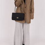 Chanel 2003 Nylon Chocolate Bar Medium Single Flap GHW - FashioNica