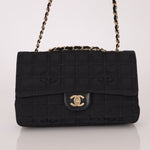 Chanel 2003 Nylon Chocolate Bar Medium Single Flap GHW - FashioNica