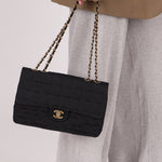 Chanel 2003 Nylon Chocolate Bar Medium Single Flap GHW - FashioNica