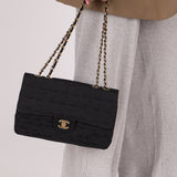 Chanel 2003 Nylon Chocolate Bar Medium Single Flap GHW - FashioNica