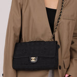 Chanel 2003 Nylon Chocolate Bar Medium Single Flap GHW - FashioNica