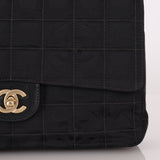 Chanel 2003 Nylon Chocolate Bar Medium Single Flap GHW - FashioNica