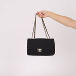 Chanel 2003 Nylon Chocolate Bar Medium Single Flap GHW - FashioNica