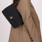 Chanel 2003 Nylon Chocolate Bar Medium Single Flap GHW - FashioNica