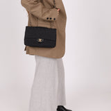 Chanel 2003 Nylon Chocolate Bar Medium Single Flap GHW - FashioNica