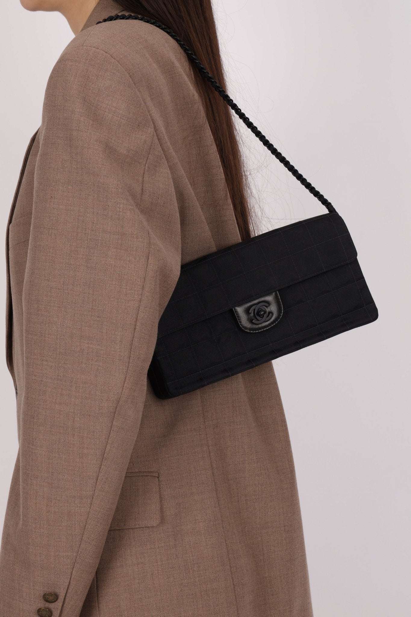 Chanel 2003 Nylon Incognito East West Chocolate Bar Flap - FashioNica