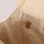 Chanel 2003 Soft Calfskin Ivory Whipstitch Wood Top Handle Mini Tote - FashioNica