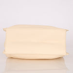 Chanel 2003 Soft Calfskin Ivory Whipstitch Wood Top Handle Mini Tote - FashioNica