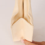 Chanel 2003 Soft Calfskin Ivory Whipstitch Wood Top Handle Mini Tote - FashioNica