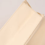 Chanel 2003 Soft Calfskin Ivory Whipstitch Wood Top Handle Mini Tote - FashioNica