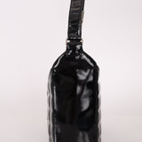Chanel 2003 Vintage Black Patent Chocolate Bar Shoulder Bag - FashioNica