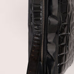 Chanel 2003 Vintage Black Patent Chocolate Bar Shoulder Bag - FashioNica