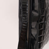 Chanel 2003 Vintage Black Patent Chocolate Bar Shoulder Bag - FashioNica