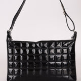 Chanel 2003 Vintage Black Patent Chocolate Bar Shoulder Bag - FashioNica