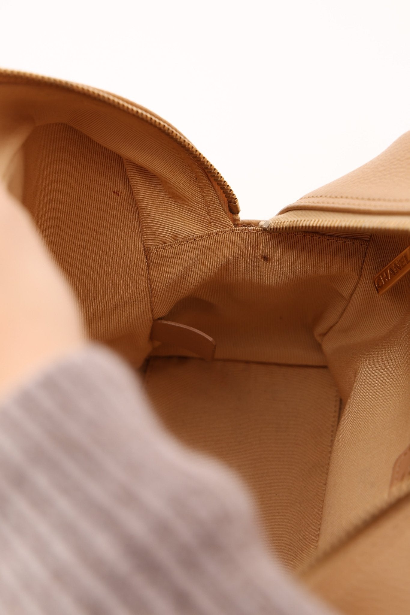 Chanel 2004 Beige Caviar Timeless Boston Bag 24k GP - FashioNica