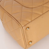 Chanel 2004 Beige Caviar Timeless Boston Bag 24k GP - FashioNica