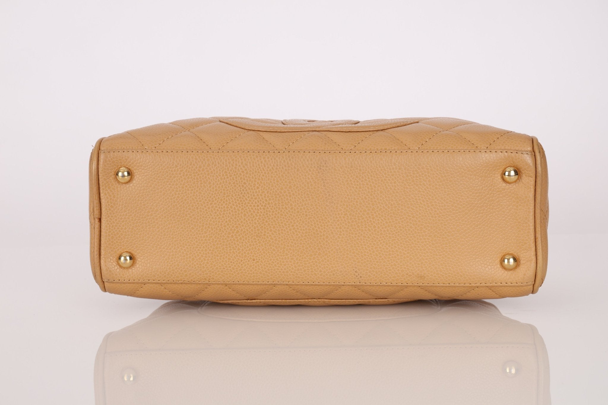 Chanel 2004 Beige Caviar Timeless Boston Bag 24k GP - FashioNica