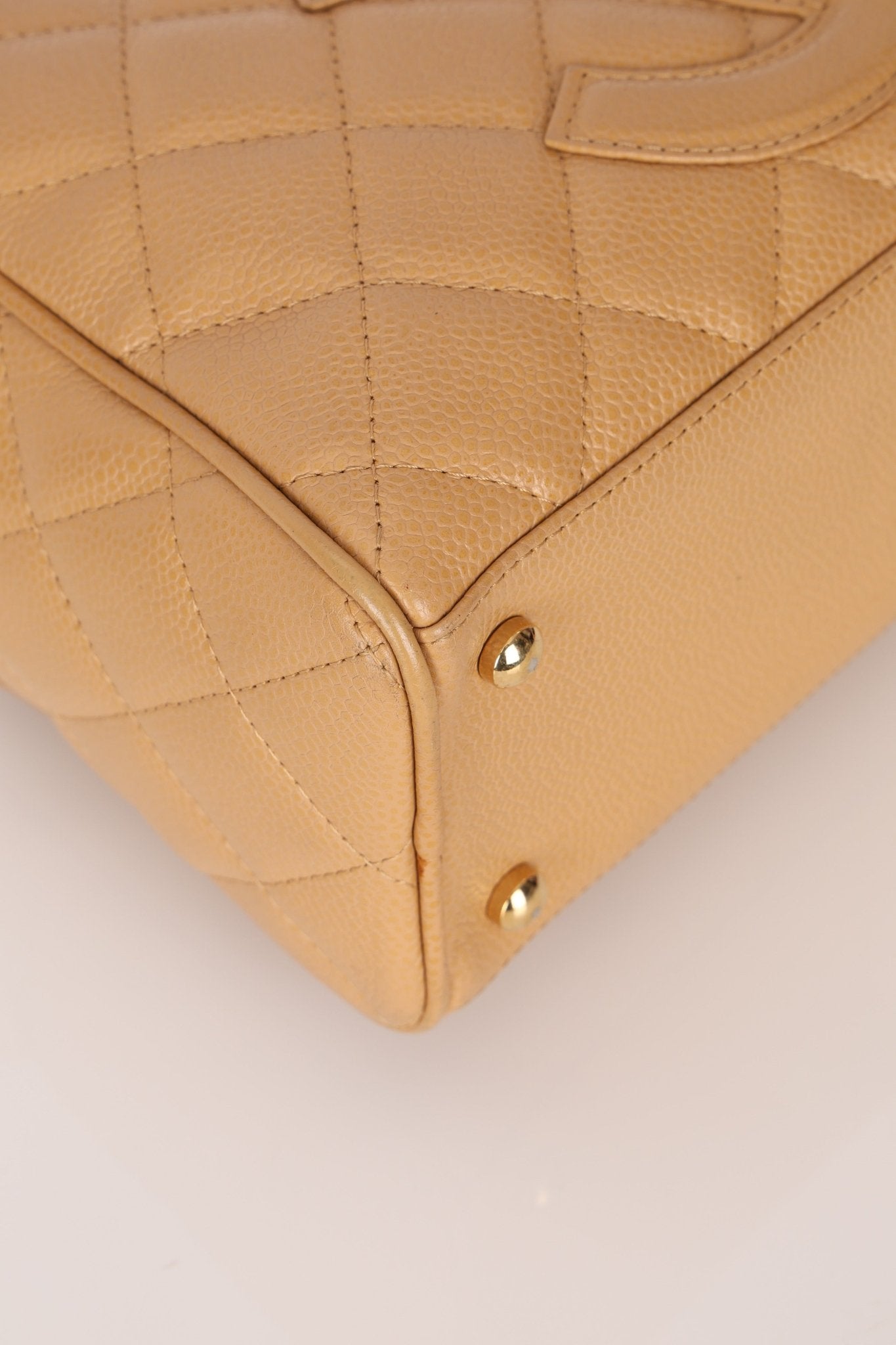 Chanel 2004 Beige Caviar Timeless Boston Bag 24k GP - FashioNica