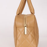 Chanel 2004 Beige Caviar Timeless Boston Bag 24k GP - FashioNica