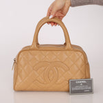 Chanel 2004 Beige Caviar Timeless Boston Bag 24k GP - FashioNica