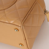 Chanel 2004 Beige Caviar Timeless Boston Bag 24k GP - FashioNica