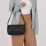 Chanel 2004 Black Caviar Timeless Pochette 24K GP - FashioNica