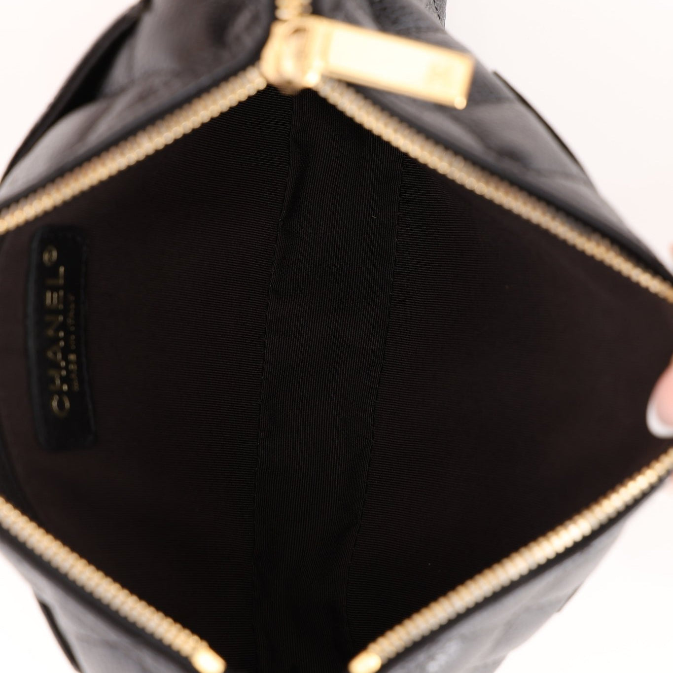 Chanel 2004 Black Caviar Timeless Pochette 24K GP - FashioNica