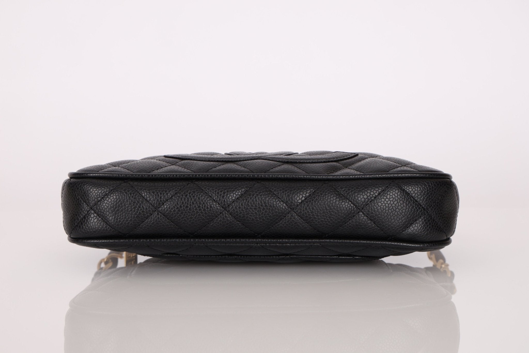 Chanel 2004 Black Caviar Timeless Pochette 24K GP - FashioNica