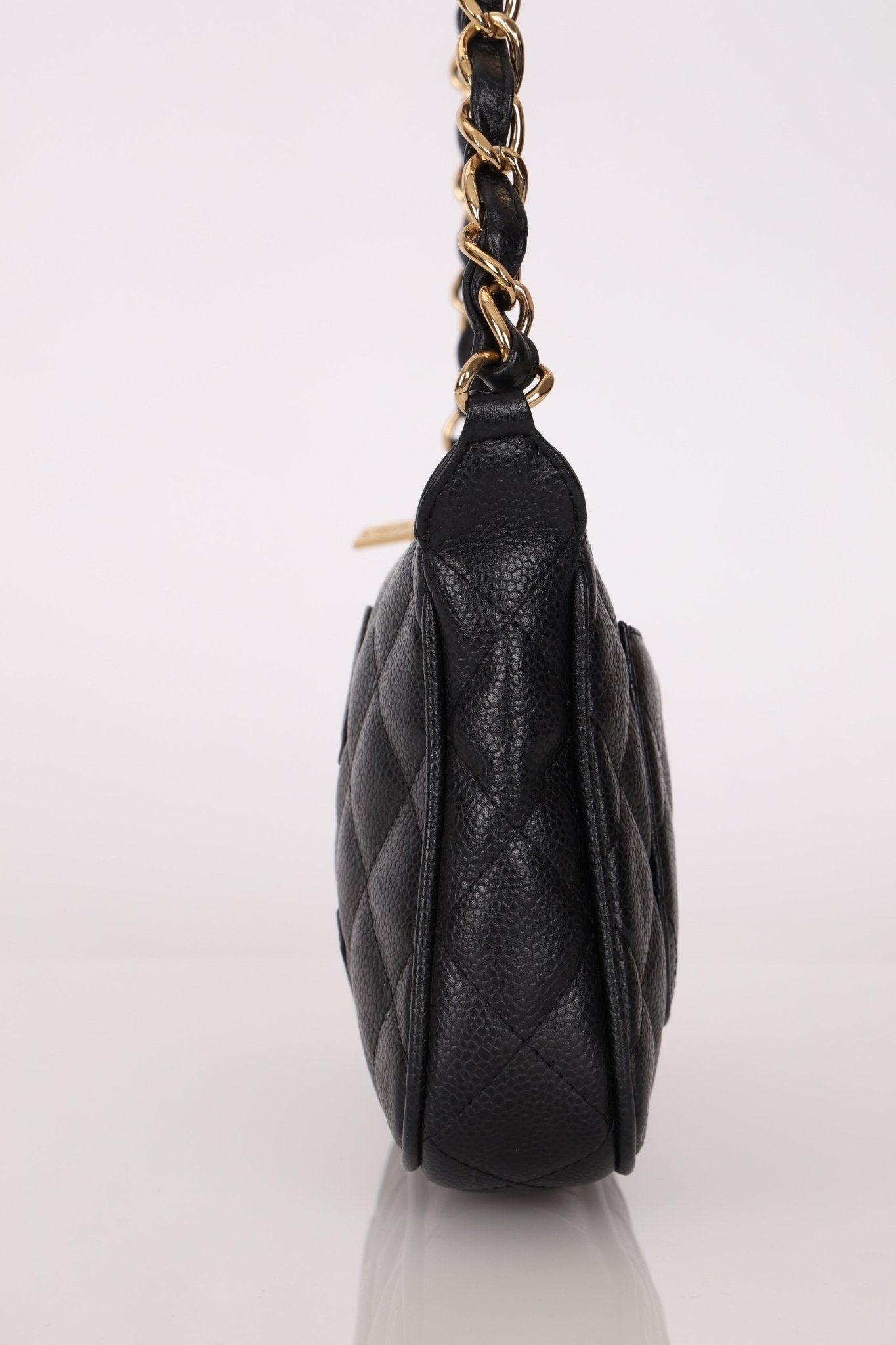 Chanel 2004 Black Caviar Timeless Pochette 24K GP - FashioNica