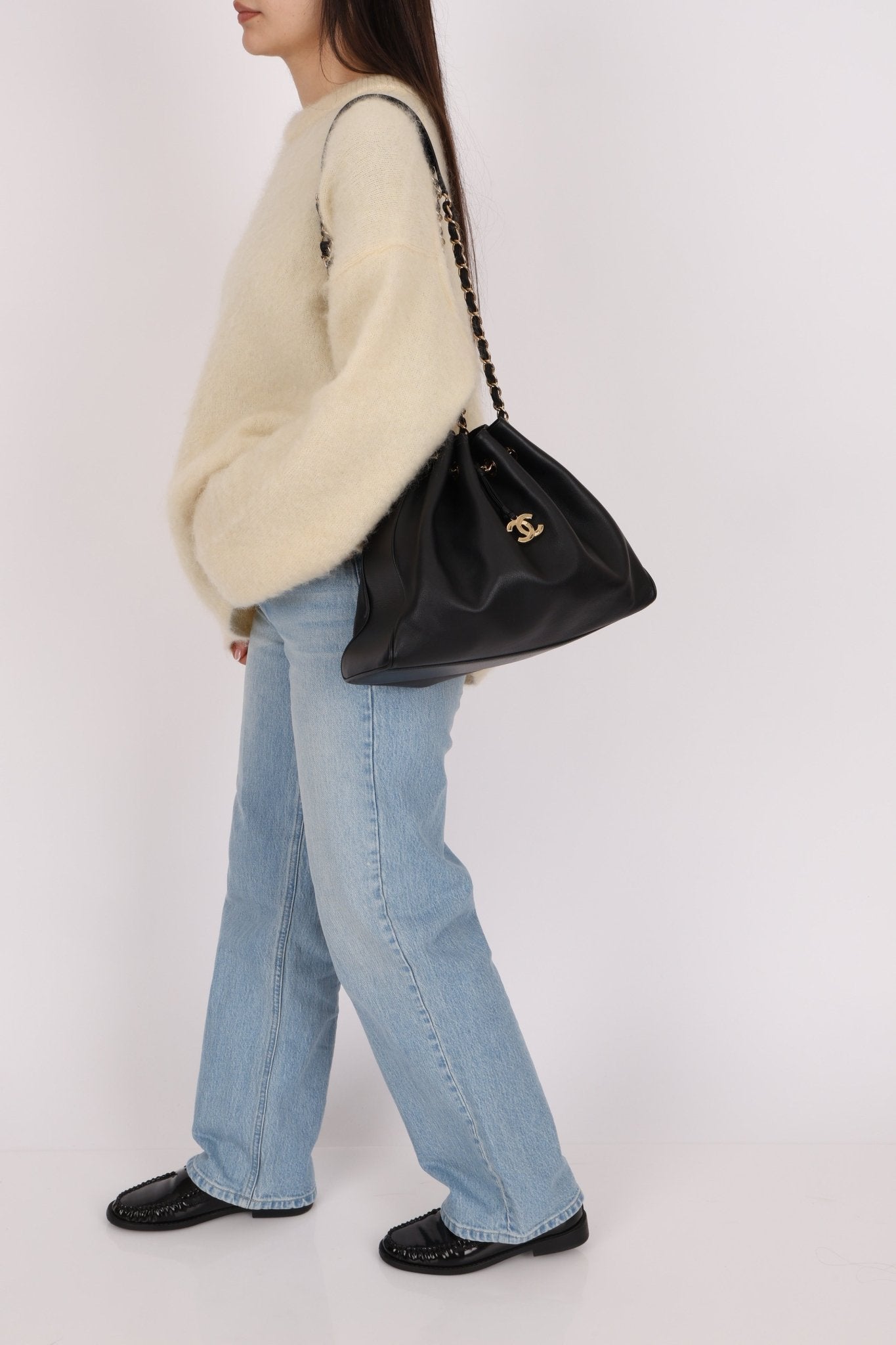 Chanel 2004 Calfskin Drawstring Bucket Bag - FashioNica