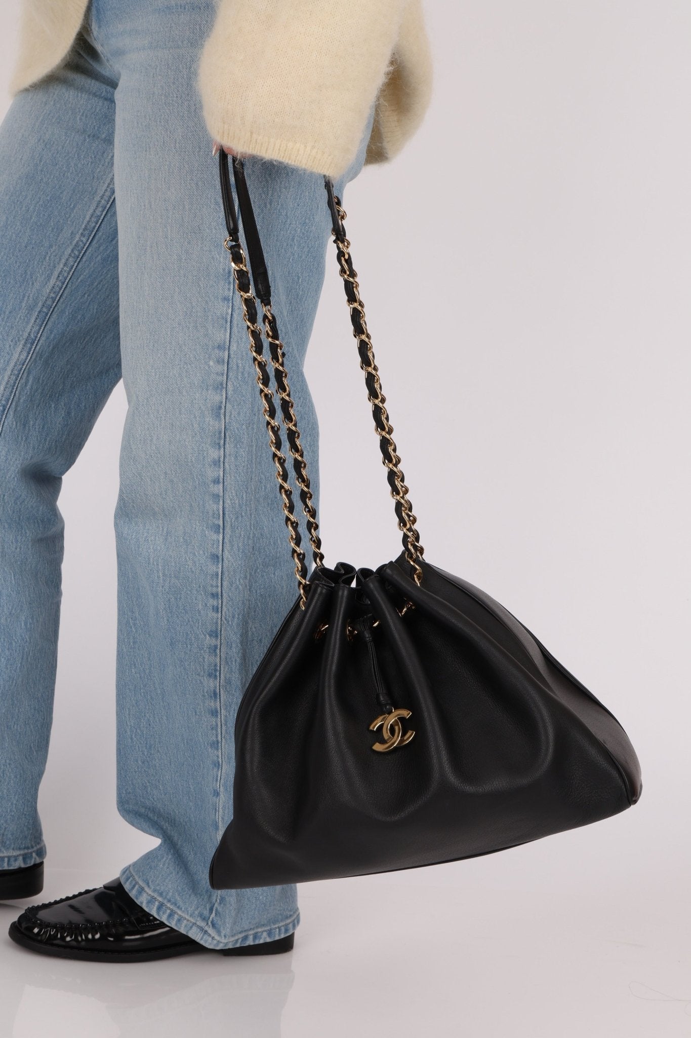 Chanel 2004 Calfskin Drawstring Bucket Bag - FashioNica