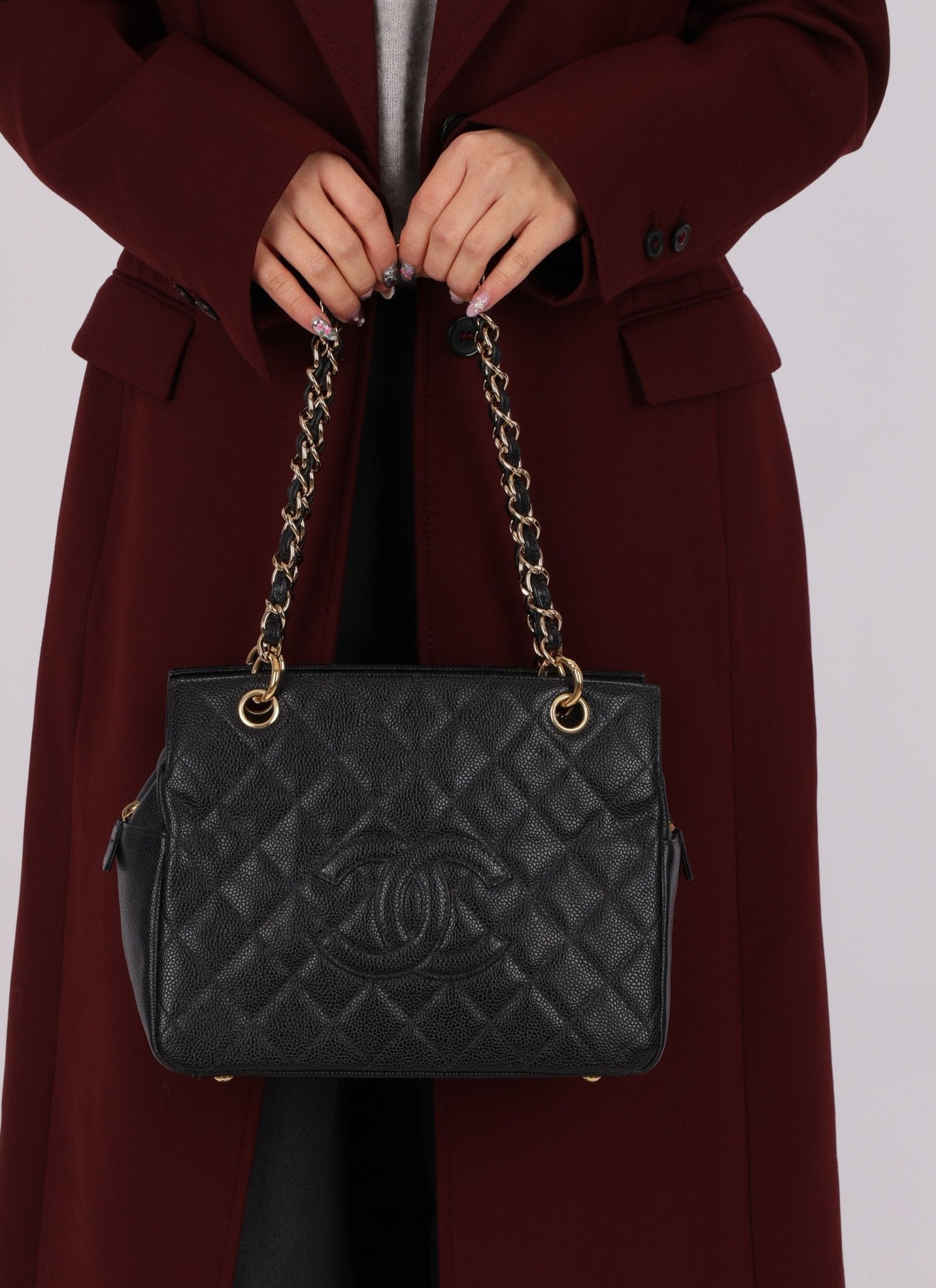 Chanel 2004 Caviar Timeless Zip Chain Tote - FashioNica