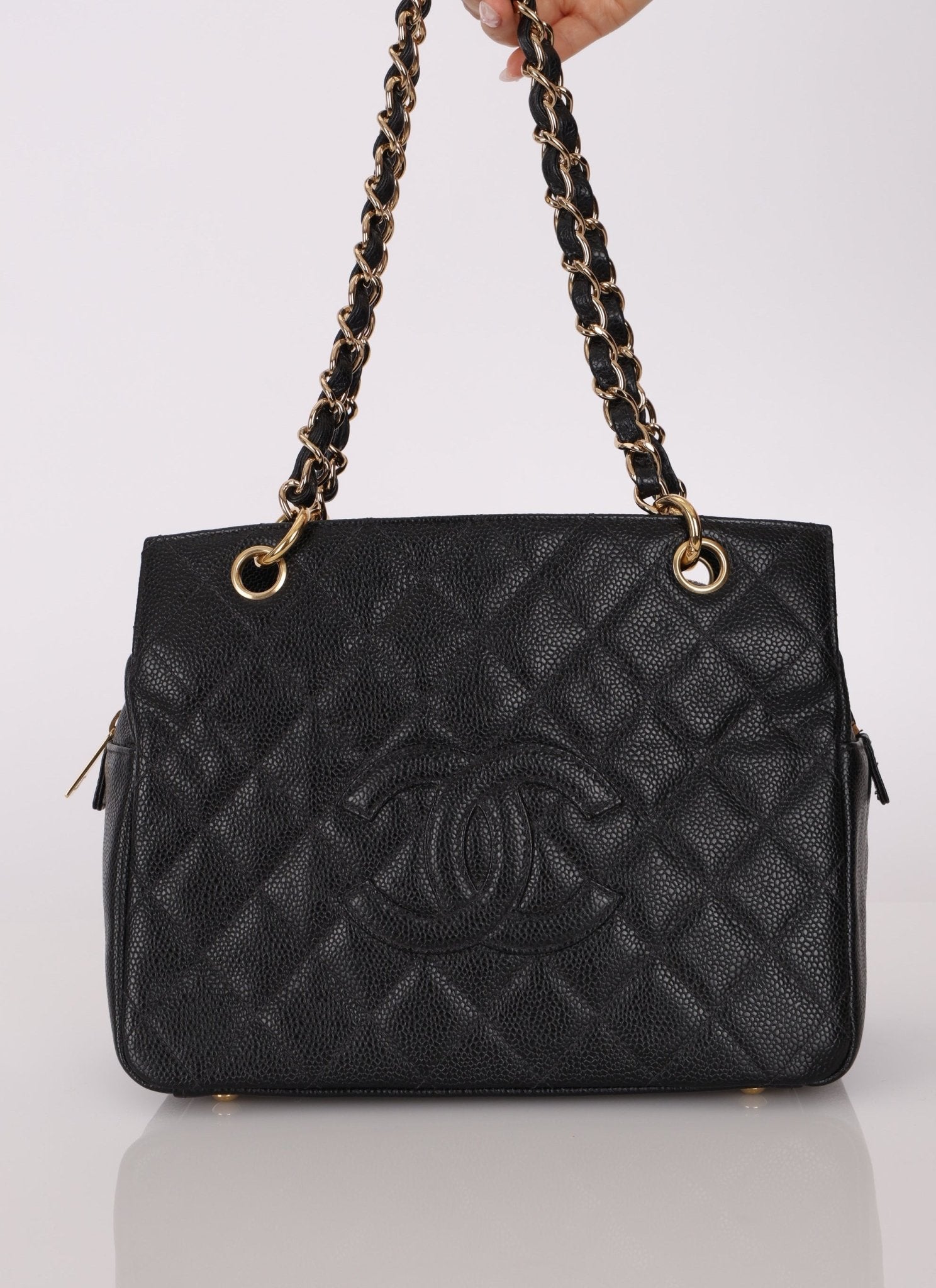 Chanel 2004 Caviar Timeless Zip Chain Tote - FashioNica