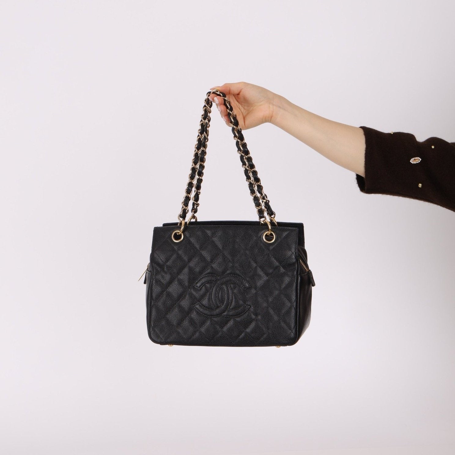 Chanel 2004 Caviar Timeless Zip Chain Tote - FashioNica